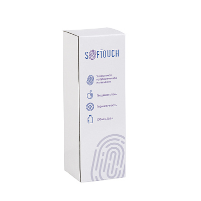 Бутылка для воды "Индиана" 600 мл, покрытие soft touch, бирюзовый