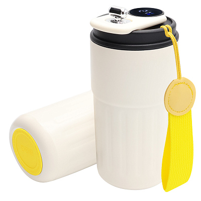 Термокружка Ashly To Go, белая/жёлтая (Белый/желтый)