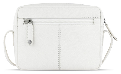 Сумка кросс-боди женская BUGATTI Elsa, белая, воловья кожа/полиэстер, 19х5,5х14 см