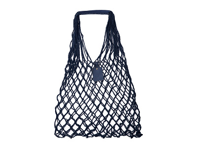 Авоська Dream из натурального хлопка с кожаными ручками, 25 л (Тёмно-синий)