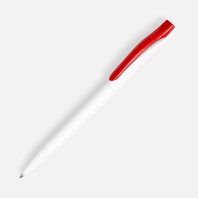 Ручка шариковая Pin, белая с красным (Красный)