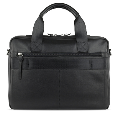 Портфель мужской BUGATTI Comet, чёрный, воловья кожа/полиэстер, 37х6х27 см