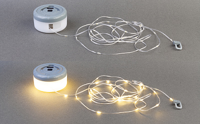 Фонарь-гирлянда "Twinkle"  (Серый с белым)