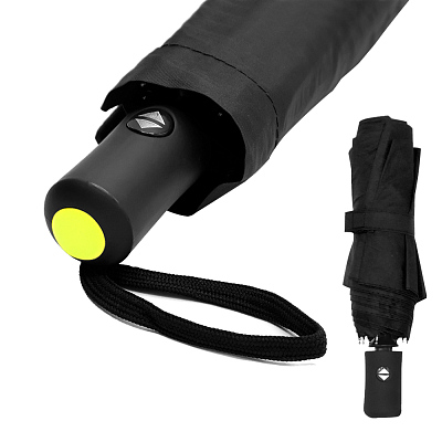 Автоматический противоштормовой зонт Vortex To Go, чёрный/жёлтый (Черный/желтый)