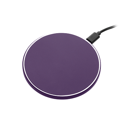 Беспроводное зарядное устройство с подсветкой 15W Auris, фиолетовое (Фиолетовый)