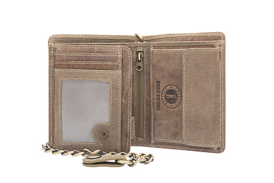 Бумажник KLONDIKE «Wayne Bear», натуральная кожа в коричневом цвете, 10,5 х 12,5 см