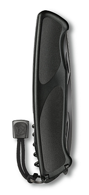 Нож перочинный VICTORINOX RangerGrip 55 Onyx Black, 130 мм, 12 функций, с фиксатором лезвия, чёрный