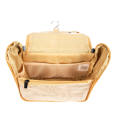 Несессер TORBER, дорожный, чёрный/бежевый, полиэстер 300D, 20 х 18 х 8 см