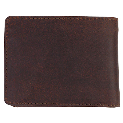 Бумажник KLONDIKE DIGGER «Amos», натуральная кожа в темно-коричневом цвете, 12,5 x 10 x 2,5 см
