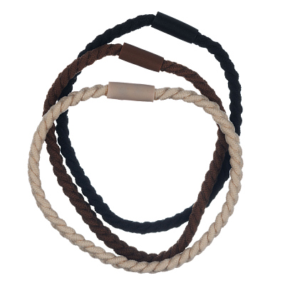 Резинки для волос Dewal Beauty, цвет бежевый/коричневый/черный (3шт.) (Разноцветный)