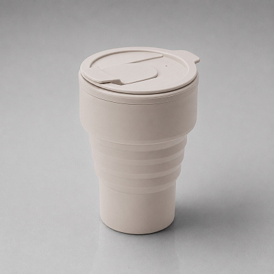Силиконовый складной стакан GoCup (Бежевый)