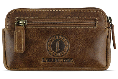 Ключница KLONDIKE MOUNTAIN «Tommy», натуральная кожа в коньячном цвете, 12,5 х 7,5 х 1,5 см