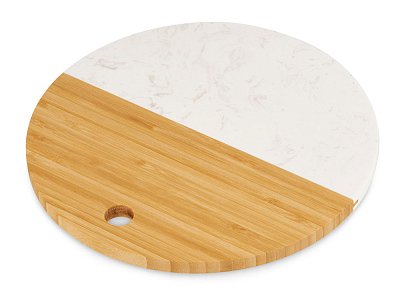 Разделочная доска из бамбука и мрамора Julia (Натуральный, мраморный белый)