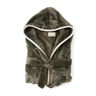 Банный халат VINGA Louis из rPET GRS, S-M, унисекс, 350 г/м² (Зеленый;)