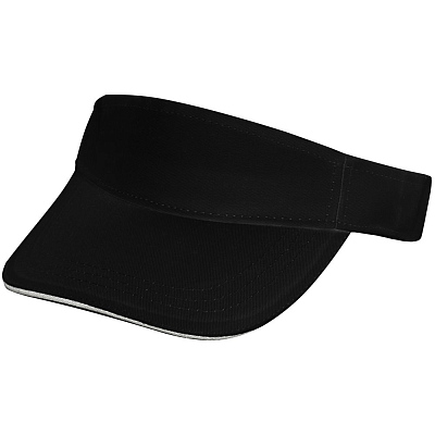 Козырек Active, черный с белым кантом (Чёрный)