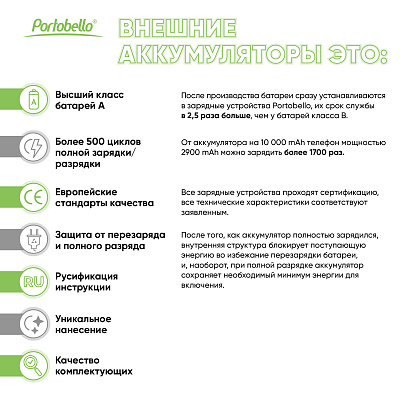 Внешний аккумулятор Твид PB (Tweed PB) 10000 mAh, зеленый