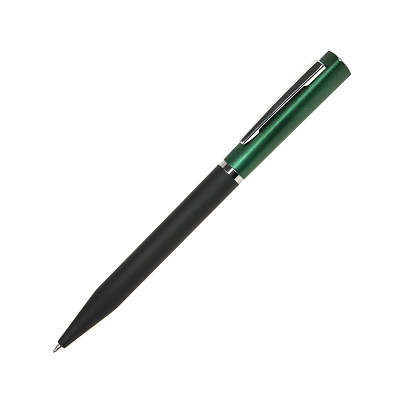 Ручка шариковая M1, пластик, металл, покрытие soft touch (Зеленый, черный)