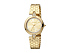 Корпус- желтое золото, планки инкрустированы кристаллами Swarovski, циферблат- желтое золото, кристаллы Swarovski, крепление- желтое золото