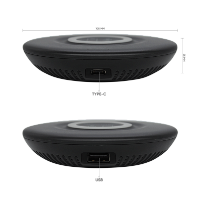 Внешний аккумулятор Tony с беспроводной зарядкой, 5000 мАч (черный)