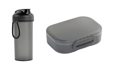Набор "Eat&Drink box": бутылка, ланч-бокс, черный (Чёрный)