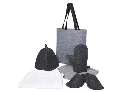 Банный набор с килтом Healing, мужской (Серый)