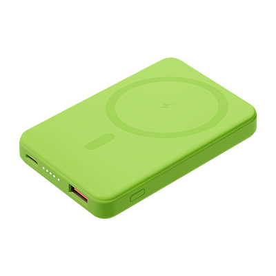 Внешний аккумулятор Ларго PD (Largo PD) 5000mAh с функцией беспроводной зарядки 15W, салатовый (Зеленый)