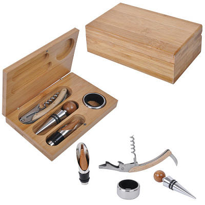 Набор для вина (4 предмета) (Бежевый)