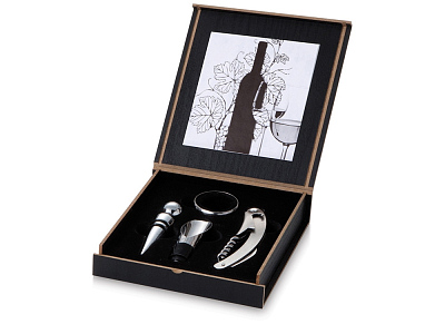 Подарочный набор для вина Belgio (Черный/серебристый)