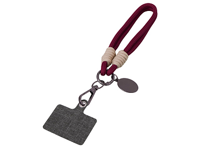 Брелок-браслет Bohemian с держателем для телефона (Бургунди/бежевый)