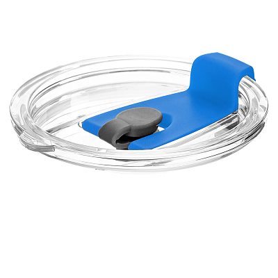 Крышка пластиковая к стакану стеклянному Mango, синяя (Синий)