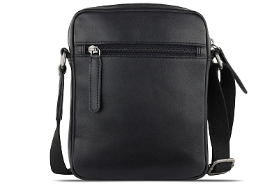 Сумка через плечо KLONDIKE GOLD «Lara», натуральная кожа в черном цвете, 19 х 20,5 х 6,5 см