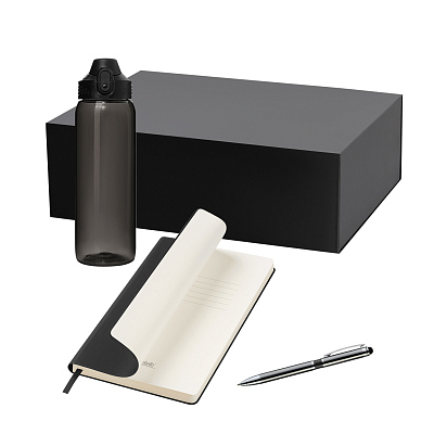 Подарочный набор Nevada, Star, черный (бутылка, ежедневник, ручка) (Чёрный)