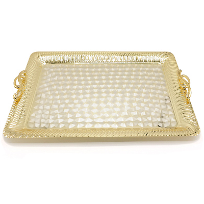 Поднос с ручками VIOLINO в подарочной упаковке  (Серебро)