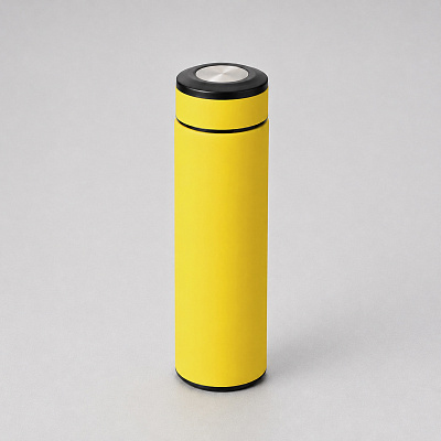 Вакуумный термос Vacuum Flask C1, soft touch, 420мл (Желтый/черный/серебристый)