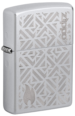 Зажигалка ZIPPO Mosaic с покрытием Satin Chrome, латунь/сталь, серебристая, матовая, 38x13x57 мм (Серебристый)