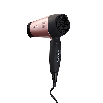 Фен DEWAL BEAUTY Aero Rose, дорожный, чёрно-розовый, 1400 Вт, 1 насадка