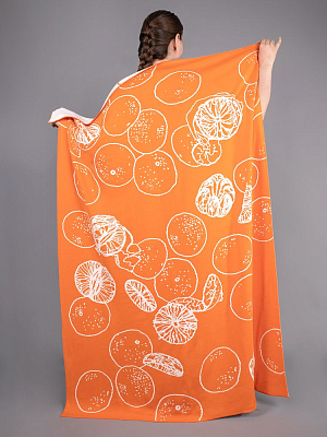 Плед Citrion, оранжево-белый (Оранжевый)