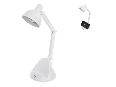 Настольный светильник с функцией беспроводной зарядки «Bendy» (белый)