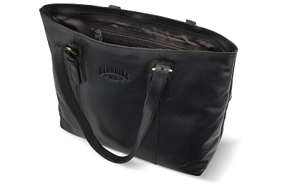 Сумка женская KLONDIKE RUSH «Lily», натуральная кожа в черном цвете, 42,5 х 29 х 13 см