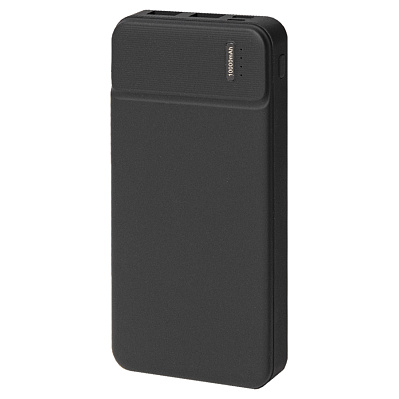 Универсальный аккумулятор Flash 10 (10000 мАч) с подсветкой и soft touch,черный,13,7х6,87х1,55мм (Черный)