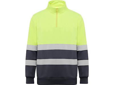 Свитшот ворот на молнии Spica, мужской (Свинцовый/неоновый желтый)