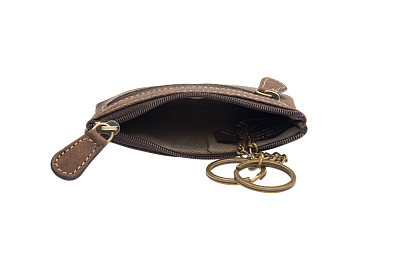 Ключница KLONDIKE «Luke», натуральная кожа в темно-коричневом цвете, 11 х 7,5 см