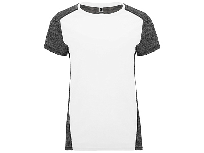 Спортивная футболка Zolder женская (Белый/меланжевый черный)