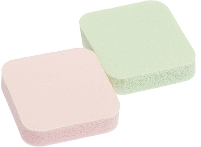 Губка Dewal Beauty для нанесения макияжа цветная, 35 x 35 x 10 мм, 2 шт./упак. (Разноцветный)