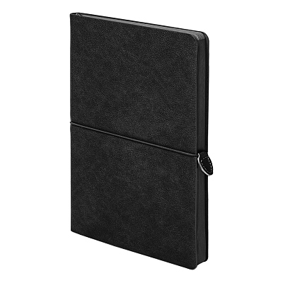 Ежедневник недатированный Fusion, А5, черный, кремовый блок в линейку (Чёрный)