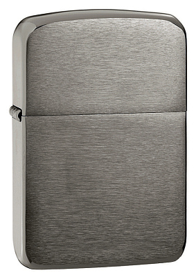 Зажигалка ZIPPO 1941 Replica ™ с покрытием Black Ice ®, латунь/сталь, чёрная, глянцевая, 38x13x57 мм (Черный)