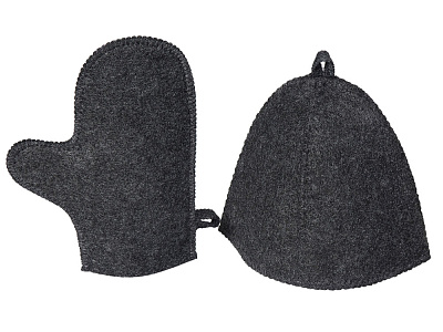 Банный набор из шапки и рукавицы Renew (Серый)