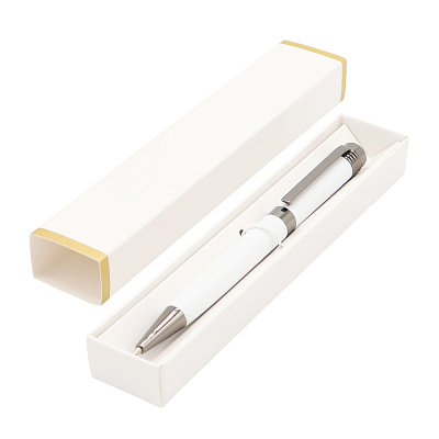 Ручка Senator в коробке Cradle белой с позолотой, белая (Белый)