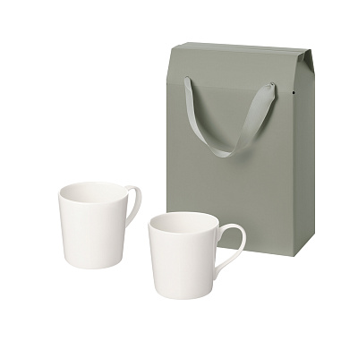 Подарочный набор Siena в коробке-пакете (две фарфоровых кружки) (Серый, белый)