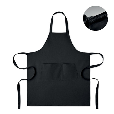 Organic cotton apron 240 gr/m² (Чёрный)